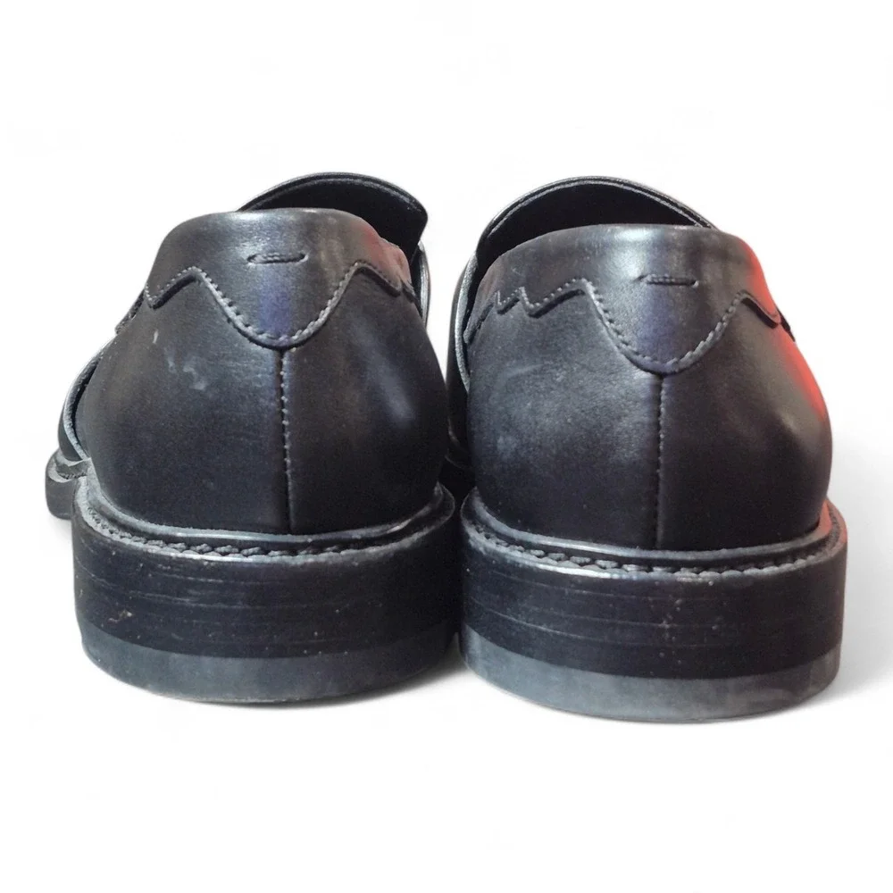Christopher Kane Womens 8.5‎ EU 39.5 Black Leather Loafers Slip On Italy
